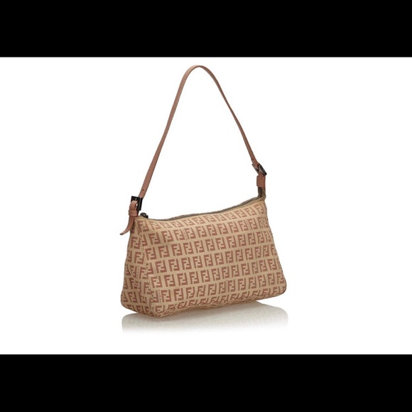 Fendi Brown Beige Canvas Handbag - Picture 2 of 3